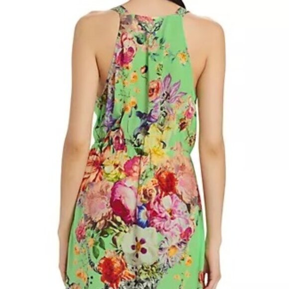 CAMILLA Silk Sleeveless V-Neck Cover-Up Floral Maxi Dress - Porcelain Dream - Picture 9 of 9